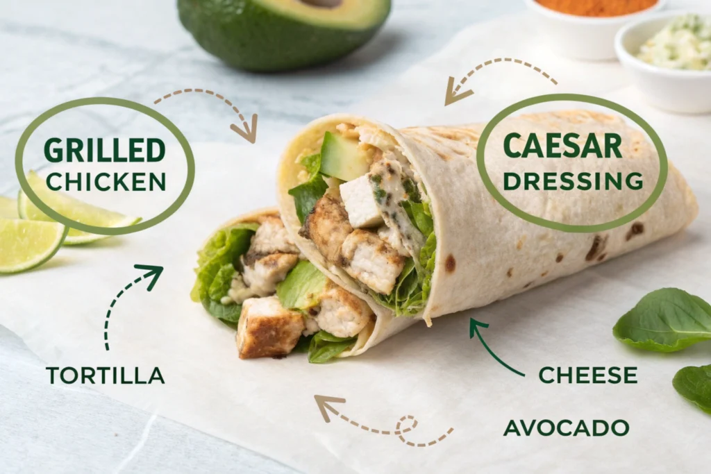 Chicken Caesar Wrap Calories: 10 Brilliant Health Tips Calorie contributions of chicken Caesar wrap ingredients
